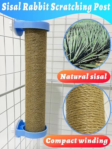 Rabbit Scratching Toy for Cage Rabbits Scratch Posts, Natural Sisal Bunny Nail Claw Scratcher for Scratching and Climbing, Space-Saving (Yellow) in Saudi Arabia