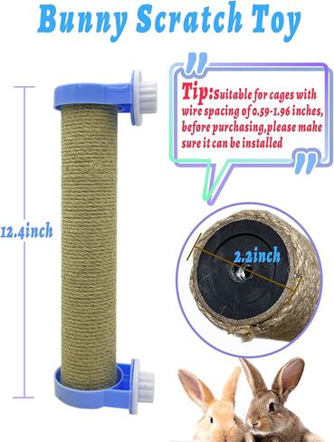 Rabbit Scratching Toy for Cage Rabbits Scratch Posts, Natural Sisal Bunny Nail Claw Scratcher for Scratching and Climbing, Space-Saving (Yellow) in Saudi Arabia