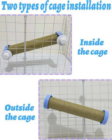 Rabbit Scratching Toy for Cage Rabbits Scratch Posts, Natural Sisal Bunny Nail Claw Scratcher for Scratching and Climbing, Space-Saving (Yellow) in Saudi Arabia
