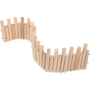 ULTECHNOVO Hamster Toys Hamster Wooden Bridge, Flexible Wood Hideout, Door Fence, Standing Climbing Platform Basket Accessories for, Mice, Gerbil, Chinchilla Chew Toys Decor Wooden Toys