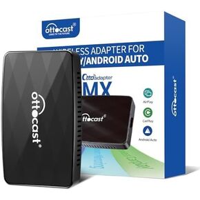 OTTOCAST MX Wireless CarPlay & Android Auto Adapter with AirPlay – November 2024 Release, Effortless Plug & Play, Over-The-Air Upgrades, Quick Switching Mode