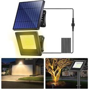 Solar Lights Outdoor 6500K Cool White Solar Flood Lights, Waterproof Dusk to Dawn Solar Powered Security Spot Lights for Porch Patio Yard Garage 1 Pack