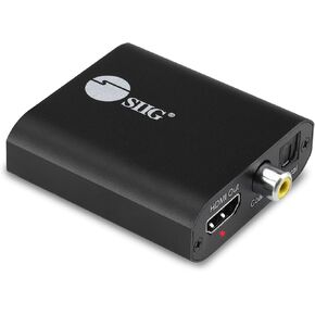 SIIG 4K HDMI Audio Extractor, 4K30Hz, HDCP 1.4, Audio Extract to Optical Toslink/Coaxial/ 3.5mm Simultaneously, Supports Digital 5.1/ PCM 2 Channel Audio (CE-H26Q11-S1)