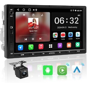 A5L 10.1inch Android System Double DIN Car Stereo, Wireless CarPlay Android Auto Touchscreen, WiFi/BT Tethering, 24B-EQ DSP, Bluetooth, MirrorLink, 2G+32G,FM/AUX/USB/TF