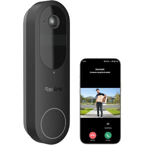 REOLINK Battery Doorbell Camera, 2K Security Video Doorbell Camera, 150°x150° View, 2.4/5 GHz WiFi, Battery or Wired Power, Two-Way Audio, Person/Vehicle/Package (Chime not Included)