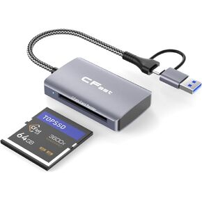 CFast 2.0 Card Reader, 5 in 2 SD/TF Memory Card Reader, 5Gbps PD/USB 3.2 Gen 1 Adapter with USB to USB C/USB A Cable Compatible with Windows/Mac/Linux/Android (5 in 2)