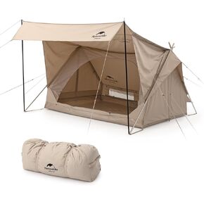 Naturehike 2 Person Canvas Tent, Breathable 4 Season Tent, Glamping Cotton Tent, Large Canvas Tent for Camping