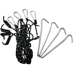 4 Pack Replacement 6.5ft Tethers and Aluminum Metal Stakes Tie Down Rope Strings for Thanksgiving Christmas Xmas Blow Up Inflatable Spikes Outdoor Holiday Yard Garden Lawn Decoration Camping Tent