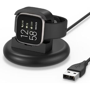 Vanjua Charger for Fitbit Versa 2 (Only), Replacement USB Charging Cable Dock Stand Compatible with Fitbit Versa 2 Smart Watch (Black)
