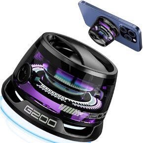 Magnetic Bluetooth Speaker,Small Bluetooth Speaker with Multi-RGB Color Light and Phone Holder for Metal Surface, Perfect Mini Speaker for Shower,Room,Bike,Car,Outdoor Gifts for Teens (1 Pack Black)