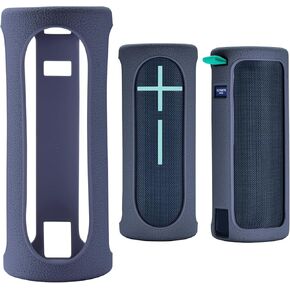 Travel Carrying Protective Silicone Case Compatible with Ultimate Ears Boom 4 Portable Bluetooth Wireless Speaker, Silicone Case Cover with Metal Hook for Ultimate Ears Boom 4 (Black)