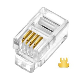 20PCS RJ9(RJ9/RJ10/RJ22) 4P4C Telephone Cable Modular Plug Connector for Phone Handset Cord