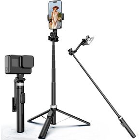 Tripod for iPhone, Selfie Stick for iPhone with Remote, Phone Tripod for Recording, X60