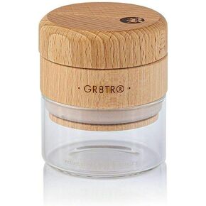 RYOT Wood GR8TR Herb Grinder with Clear or Matte Black Jar Body and Beech or Walnut Top (Beech Top/Clear Jar)