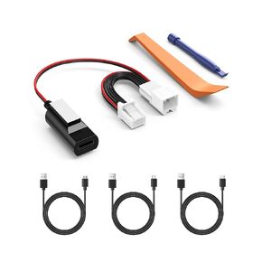 DashCam Power Adapter 10-pin Type B for Toyota Tacoma Subaru Forester Lexus Models car Rearview Mirror Dash Cam Power Adapter with 3 USB Cable