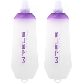 200ml/350ml/500ml Collapsible Soft Flask,BPA Free Folding Soft Water Bottle with Hanging Ring,Lightweight TPU Hydration Flask for Running Marathon Cycling Hiking(350ml-2 Packs)