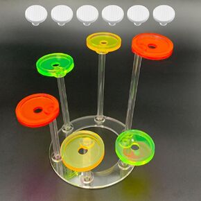 frag Plugs Coral Base Fluorescent Colorful Acrylic Bases to Hold Corals (Fluorescent with Black Base, 5.9Inch*3.83Inch Rectangle Base)