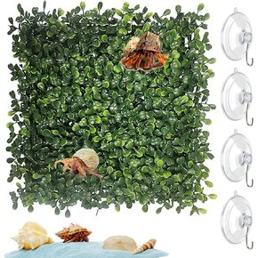 Hermit Crab Climbing Toys, Simulation Grass Mat Hermit Crab Climbing Wall,10 x 10 Inch Hermit Crab Supplies Reptile Climbing Decor,Fish Tank Decorations (1)