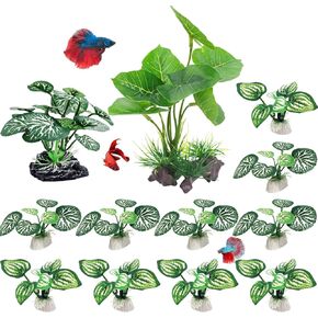 Betta Fish Tank Decor 12 Pack Silk Aquarium Plants for Aquarium Decoration and Fish Hiding