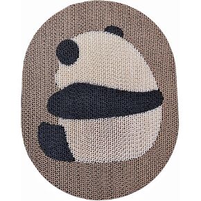 Stick-On Panda Cat Scratcher – Reversible Wall & Floor Design with Nano Grip, 2 Styles (Panda Face/Back), Durable Corrugated Cardboard (Happy Panda)
