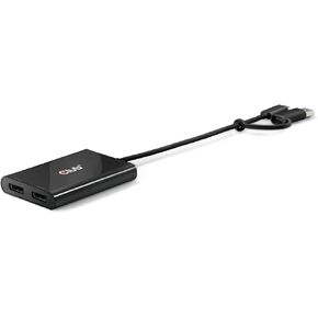 Club 3D CSV-1478 USB-C(with USB Type A Adapter) to Dual DisplayPort Video Splitter 4K60Hz