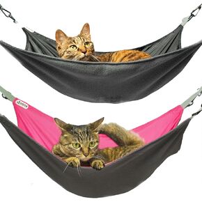 Cat Hammock for Cage - Hanging Washable Soft Outdoor Mat, Waterproof Cooling Bed for Large Kittens 26in*20in (XX-Large, Black)