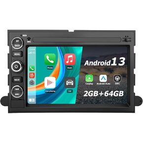 Car Radio Stereo [2G+64G] for Ford F150 F250 F350 Fusion Edge Explorer Taurus Freestar, 7 Inch Touch Screen Head Unit Bulit in Wireless CarPlay Android Auto GPS WiFi Bluetooth FM