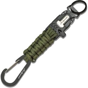Ultimate 5-in-1 Paracord Keychain with Carabiner for Camping, Fishing, Hunting & Outdoor Emergencies | Multipurpose Survival Tool with Paracord, Emergency Whistle, Flint Rod, Key Ring…