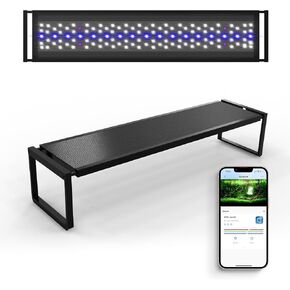 FZONE Aquarium Light with APP Control, 24W Full Spectrum LED for 18-24" Freshwater Tanks, Adjustable Brightness & Color, Auto On/Off and Custom Sunrise/Sunset Cycle (Light 45)