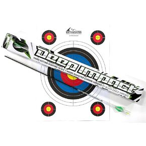 Black Eagle Arrows Deep Impact Crested Fletched Arrows with 2 inch Vanes - .003 Straightness, 400 Spine - 6 Pack - with Target