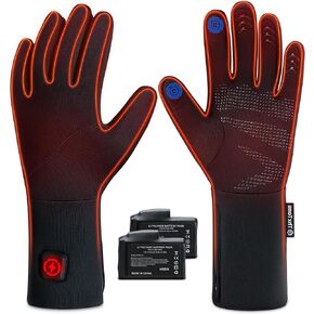 ThxToms Heated Glove Liners for Men Women, Rechargeable Battery Electric Heated Gloves, Upgraded Thin Heating Gloves for Raynaud's Arthritis Hands Skiing Driving, Instant Heat, Touchscreen, Dexterity