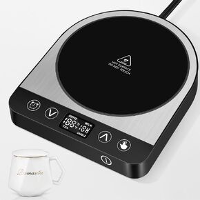 Coffee Warmer for Desk with Mug, 50W Electric Coffee Mug Warmer with Auto Shut Off & Temperature Settings, Cup Warmer with 6 Timer Settings, Mug Warmer for Coffee/Milk/Tea/Candle