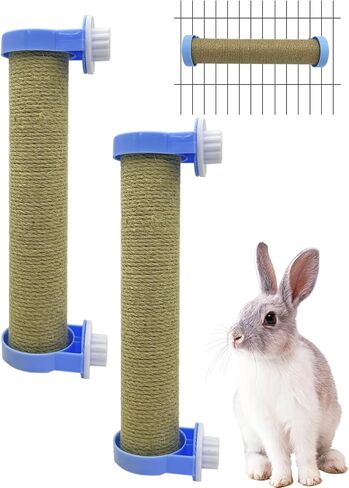 Rabbit Scratching Toy for Cage Rabbits Scratch Posts, Natural Sisal Bunny Nail Claw Scratcher for Scratching and Climbing, Space-Saving (Yellow) in Saudi Arabia