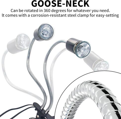 مصباح خلفي مزدوج الرأس للأشعة فوق البنفسجية فئة B/UVA للزواحف مع مؤقت دورة ذكي، مصباح حراري للزواحف للسلاحف والسحالي والتنين الملتحي والثعابين والضفادع، إلخ، بطول 5.9 أقدام مع مصابيح حرارية 25 وات/50 وات in Kuwait