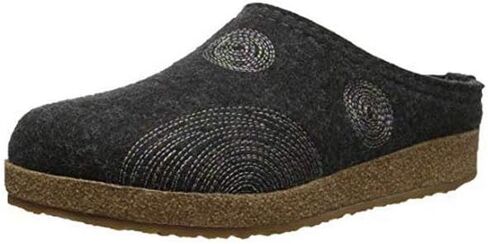 HAFLINGER Women's Gz Spirit Charcoal Clogs-and-Mules-Shoes in Saudi Arabia
