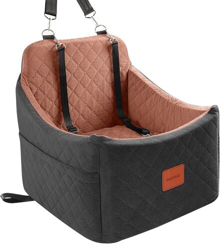 Dog Booster Car Seat for Dogs Up to 35lbs, Safety Pet Seat with Seatbelt Channel, Ultra Soft Fabric with Memory Foam, Washable and Detachable (Black/Grey, Medium) in Saudi Arabia