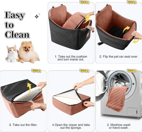 Dog Booster Car Seat for Dogs Up to 35lbs, Safety Pet Seat with Seatbelt Channel, Ultra Soft Fabric with Memory Foam, Washable and Detachable (Black/Grey, Medium) in Saudi Arabia