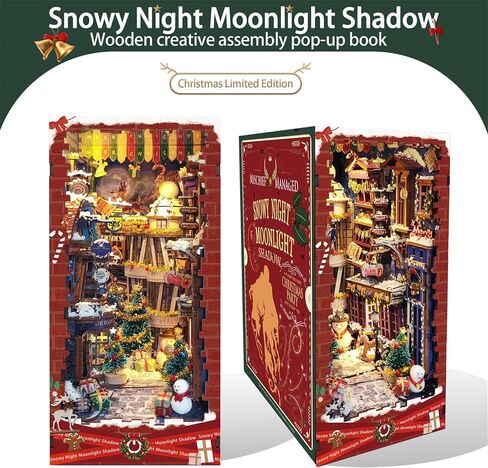Garden House Book Nook Kit DIY Miniature House with LED Light Booknook Bookshelf Insert Decor Wooden Bookend Craft Hobby Diorama Kit Unique Gifts in Saudi Arabia