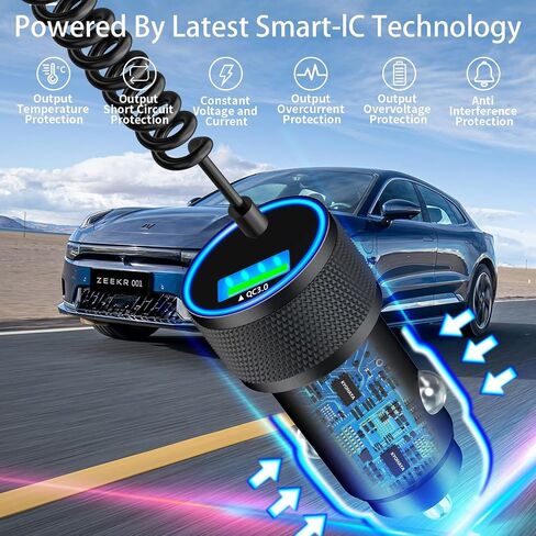 [معتمد من Apple MFi] شاحن سيارة iPhone سريع، Linocell 48W USB-C PD&QC ولاعة سجائر شاحن سيارة Carplay مع كابل ملفوف من النوع C إلى Lightning بطول 6 أقدام لهاتف iPhone 14 13 12 11 Pro XS XR X SE iPad in Kuwait