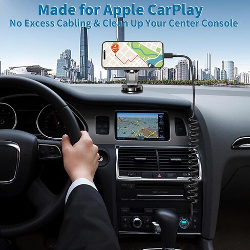 [معتمد من Apple MFi] شاحن سيارة iPhone سريع، Linocell 48W USB-C PD&QC ولاعة سجائر شاحن سيارة Carplay مع كابل ملفوف من النوع C إلى Lightning بطول 6 أقدام لهاتف iPhone 14 13 12 11 Pro XS XR X SE iPad in Kuwait