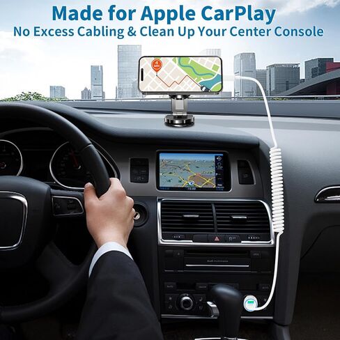 [معتمد من Apple MFi] شاحن سيارة iPhone سريع، Linocell 48W USB-C PD&QC ولاعة سجائر شاحن سيارة Carplay مع كابل ملفوف من النوع C إلى Lightning بطول 6 أقدام لهاتف iPhone 14 13 12 11 Pro XS XR X SE iPad in Kuwait