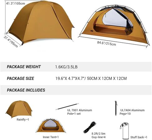 Scout Ultralight 1 Person Backpacking Tent 3 Season Waterproof for Hiking, Trekking, Camping, and Biking etc,. in Saudi Arabia