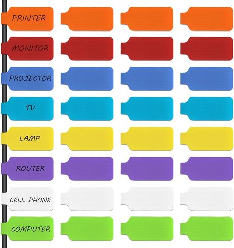 40PCS Computer Cable Labels 0.78" X 3.54", Cord Labels for Electronics & Writable Cord Identifiers for Charging Cords, Labels for Cords and Chargers & Wire Tags for Cable Organization Management in Saudi Arabia