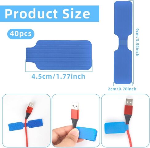40PCS Computer Cable Labels 0.78" X 3.54", Cord Labels for Electronics & Writable Cord Identifiers for Charging Cords, Labels for Cords and Chargers & Wire Tags for Cable Organization Management in Saudi Arabia