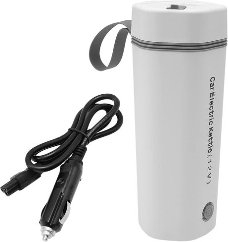 Portable Travel Electric Kettle,350ml Car Kettle Boiler,304 Stainless Steel Car Heating Cup 12V/96W 15 Mins Quick Boiling,Ideal for Him/Her and Baby in Saudi Arabia