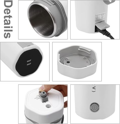 Portable Travel Electric Kettle,350ml Car Kettle Boiler,304 Stainless Steel Car Heating Cup 12V/96W 15 Mins Quick Boiling,Ideal for Him/Her and Baby in Saudi Arabia