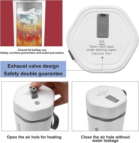 Portable Travel Electric Kettle,350ml Car Kettle Boiler,304 Stainless Steel Car Heating Cup 12V/96W 15 Mins Quick Boiling,Ideal for Him/Her and Baby in Saudi Arabia