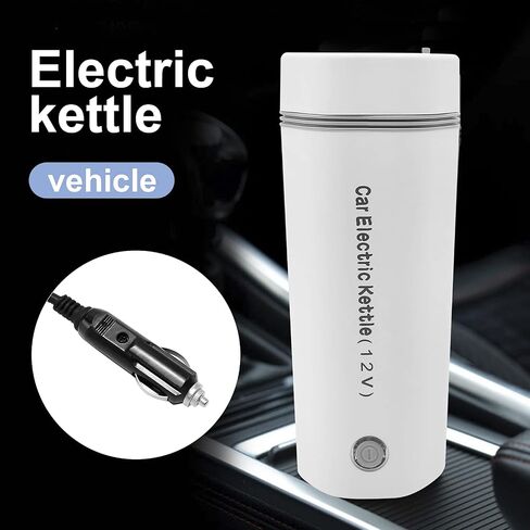 Portable Travel Electric Kettle,350ml Car Kettle Boiler,304 Stainless Steel Car Heating Cup 12V/96W 15 Mins Quick Boiling,Ideal for Him/Her and Baby in Saudi Arabia