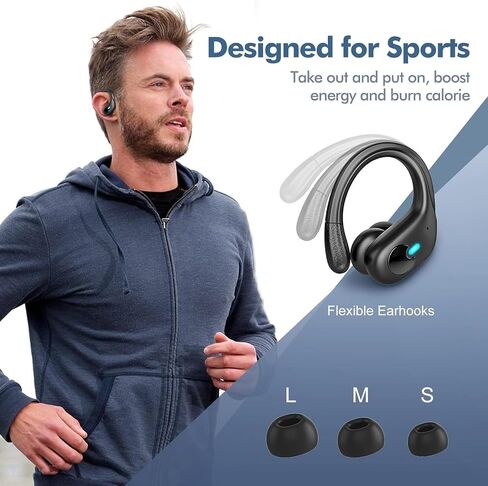 Wireless Earbuds, Bluetooth Headphones 5.3 HiFi Stereo Ear Buds, 80H Bluetooth Earbuds with Dual LED Display Charging Case, IPX7 Waterproof Earphones for Android iOS Black. in Saudi Arabia