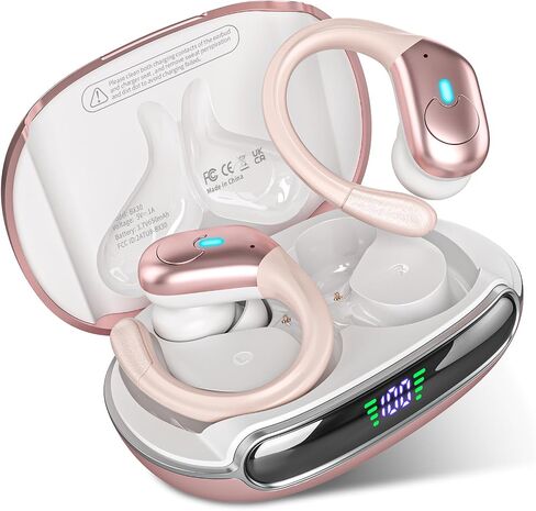 Wireless Earbuds, Bluetooth Headphones 5.3 HiFi Stereo Ear Buds, 80H Bluetooth Earbuds with Dual LED Display Charging Case, IPX7 Waterproof Earphones for Android iOS Black. in Saudi Arabia